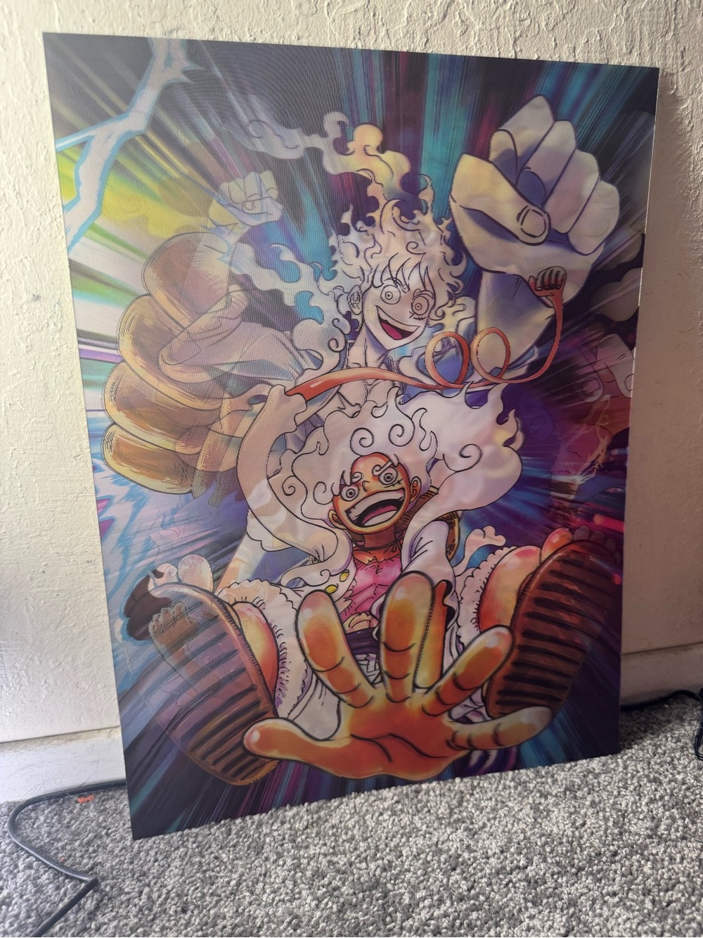 One Piece Gear 5 Luffy Holographic 3D Poster Wall Art